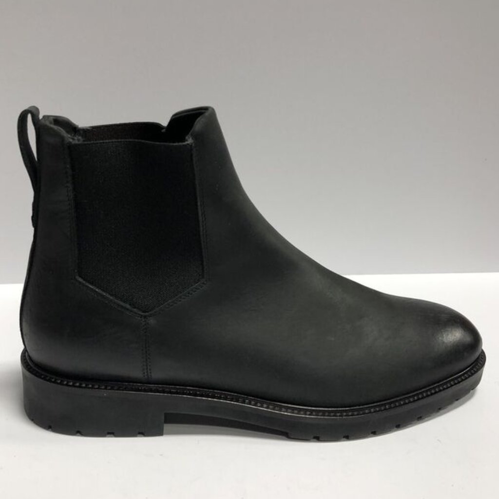 Ross & Snow Mens Fabio Chelsea Black Leather Boots, Size 11.5 M